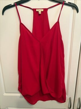 Lily White Red Draped Cami Tank